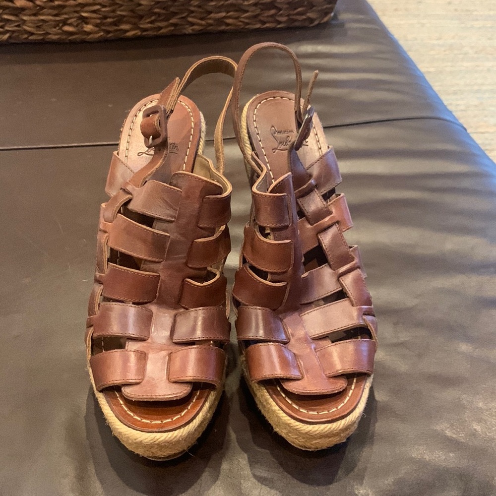 Christian Louboutin Espadrille wedge gladiator sandals